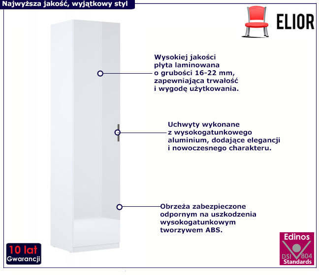 Biały regał słupek Ersella