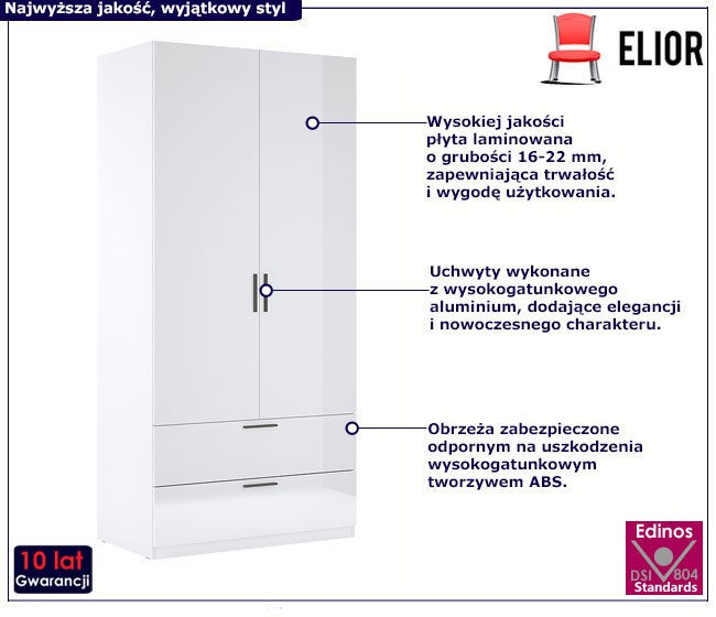 Biała szafa Ersella 4X