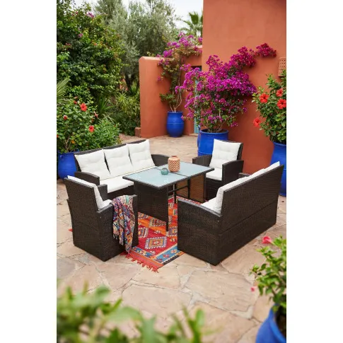 Zestaw brązowych mebli ogrodowych   Alona