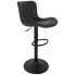 Czarny obrotowy hoker z oparciem Tius
