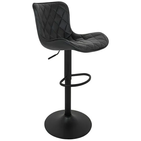 Czarny obrotowy hoker z oparciem Tius