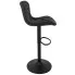 Czarny hoker barowy z podnóżkiem Tius
