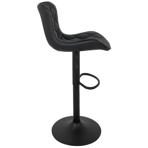Czarny hoker barowy z podnóżkiem Tius