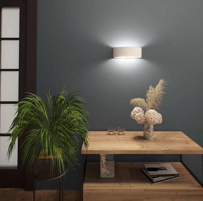 Biały minimalistyczny kinkiet ceramiczny A617-Etin