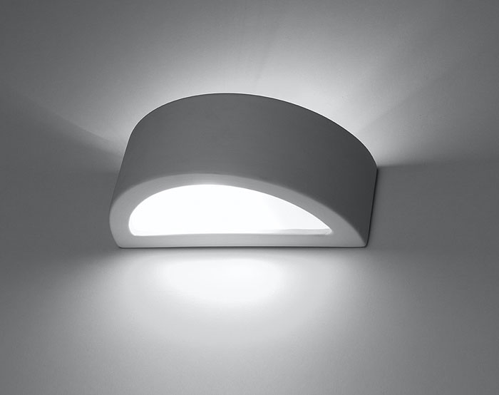 Biały minimalistyczny kinkiet ceramiczny A618-Agas
