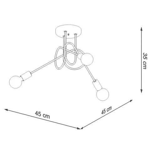 Rysunek z wymiarami żyrandola A619-Akli