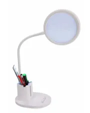 Biała lampka LED z przybornikiem - M004-Zumea w sklepie Edinos.pl