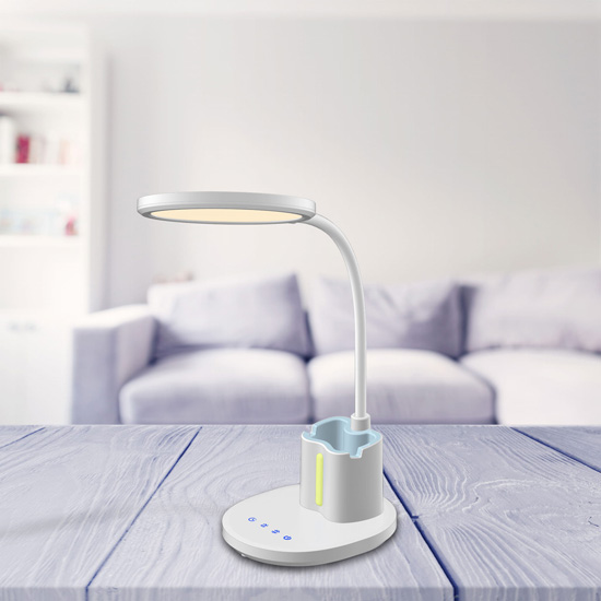 Biała lampka LED z przybornikiem Erdo M004