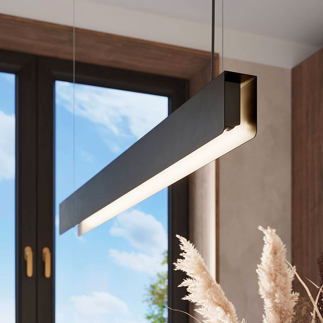 Czarna lampa liniowa nad stół A622-Jago