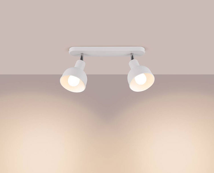 Biała dwupunktowa lampa reflektorowa metalowa I309-Zanari
