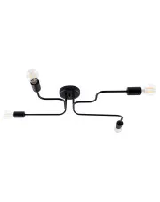 Czarna industrialna lampa sufitowa 4-ramienna - A626-Brif w sklepie Edinos.pl