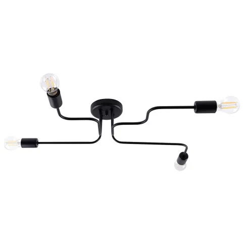 Czarna lampa sufitowa bez kloszy loft A626-Brif