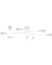 Biała lampa sufitowa z odkrytymi żarówkami loft - A628-Brif w sklepie Edinos.pl