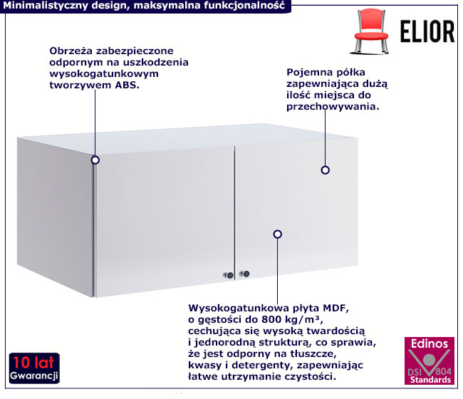 Biała nowoczesna półka wisząca Wilhelm 4X