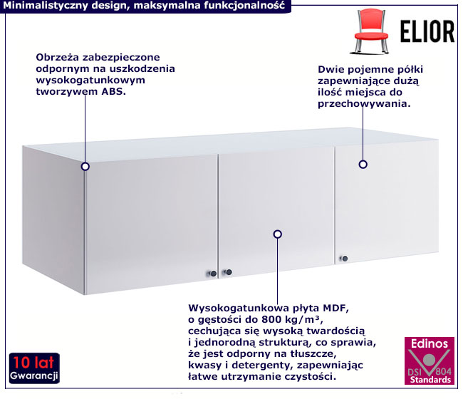 Biała półka wisząca Wilhelm 5X
