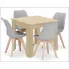Komplet stół z krzesłami dąb sonoma + szary Derioz 3X