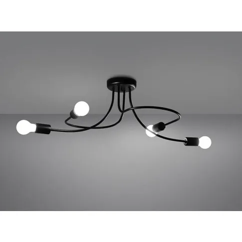 Czarna metalowa lampa sufitowa loft A635-Vrado