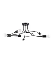 Czarna lampa sufitowa z wygiętymi ramionami loft - A636-Vrado w sklepie Edinos.pl