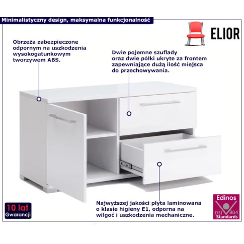 Biała szafka pod telewizor Vestirox 8X