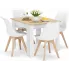 Zestaw stół biały + dąb sonoma z białymi krzesłami 4 szt - Camino 3X