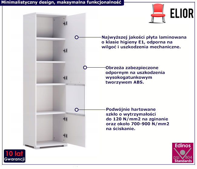 Biały regał słupek Wilhelm 9X