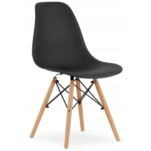 Czarne skandynawskie krzesło kuchenne z zestawu Derioz 4X