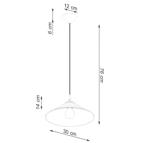 Rysunek z wymiarami lampy A639-Pevo