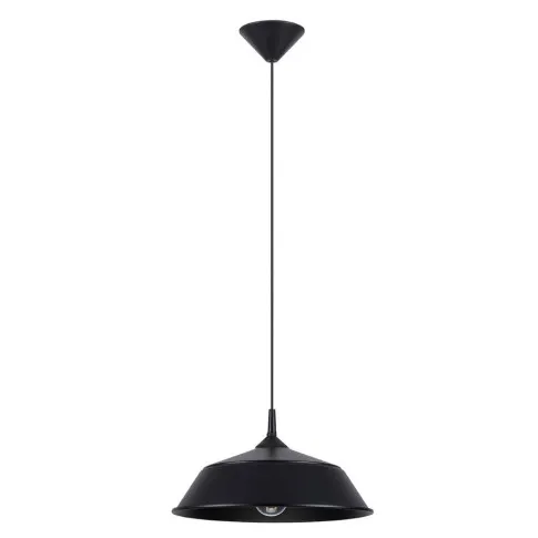 Czarna lampa wisząca nad stół z metalowym kloszem A640-Pevo