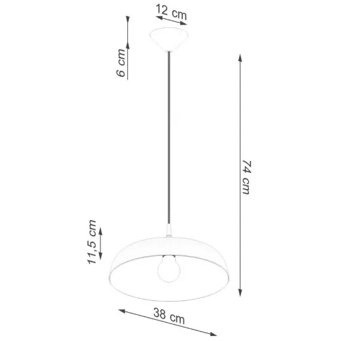 Rysunek z wymiarami lampy A641-Pevo