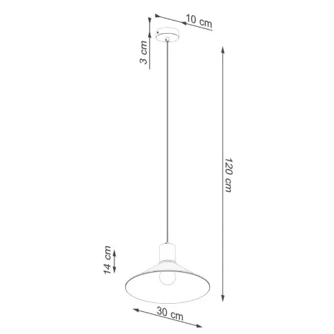 Rysunek z wymiarami lampy A642-Zita
