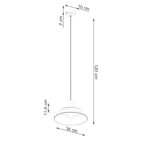 Rysunek z wymiarami lampy A643-Zita