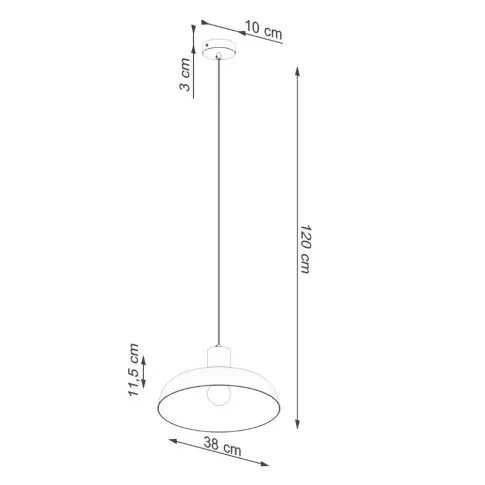 Rysunek z wymiarami lampy A644-Zita