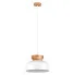 Biała lampa wisząca z drewniano-metalowym kloszem - A645-Zita