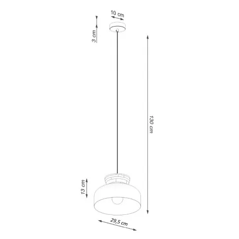 Rysunek z wymiarami lampy A645-Zita