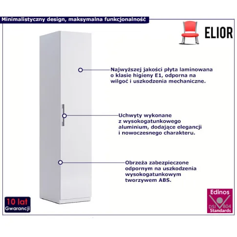 Biała szafa z drążkiem Vestirox 11X