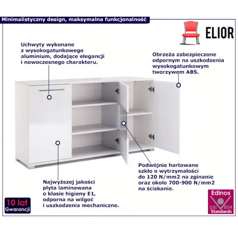 Biała nowoczesna komoda Vestirox 16X