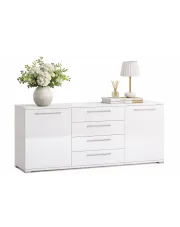 Biała nowoczesna długa komoda 150 cm - Wilhelm 17X w sklepie Edinos.pl