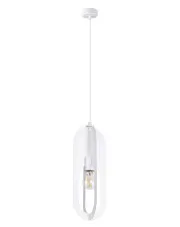 Biała pojedyncza lampa wisząca metalowa loft - A651-Moka w sklepie Edinos.pl