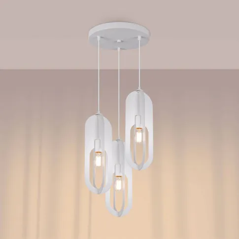 Biała industrialna metalowa lampa wisząca A652-Moka