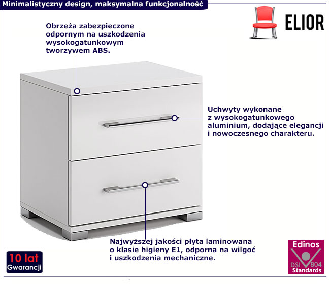 Biała szafka nocna Vestirox 22X