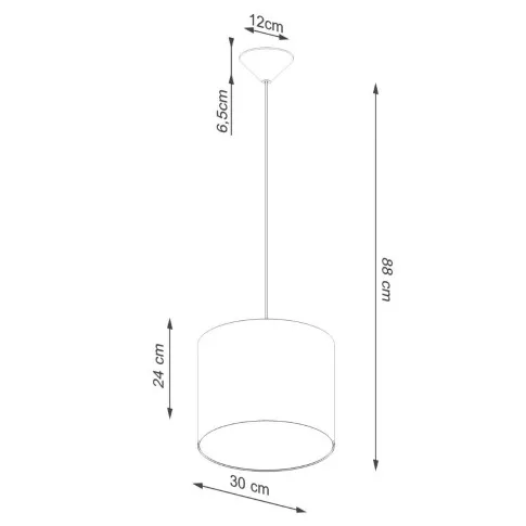 Rysunek z wymiarami lampy A653-Igla