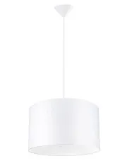 Biała lampa nad stół z cylindrycznym abażurem - A654-Igla w sklepie Edinos.pl