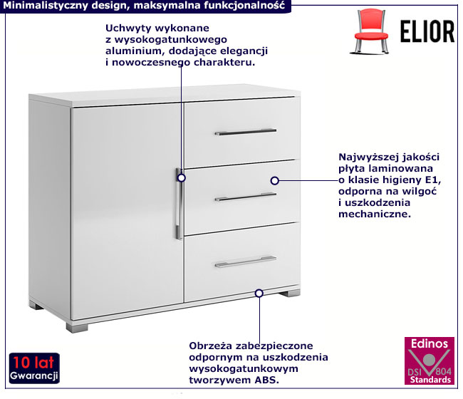 Biała skandynawska komoda Wilhelm 23X