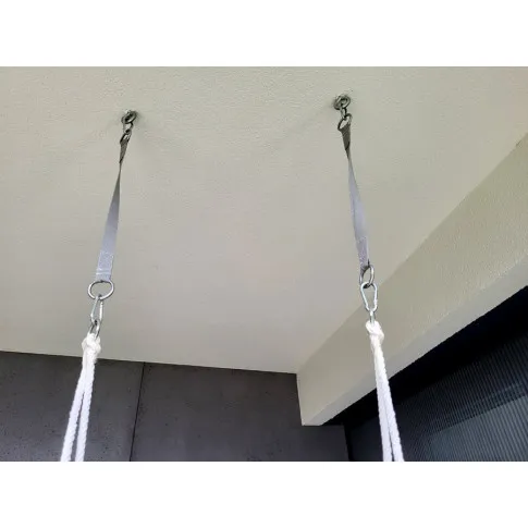 Szczegółowe zdjęcie nr 7 produktu Szary skandynawski fotel wiszący na taras - Limmi