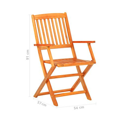 Szczegółowe wymiary krzesła drewnianego z zestawu Aubrey