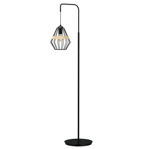 Czarna lampa podłogowa loft - K551-Graso