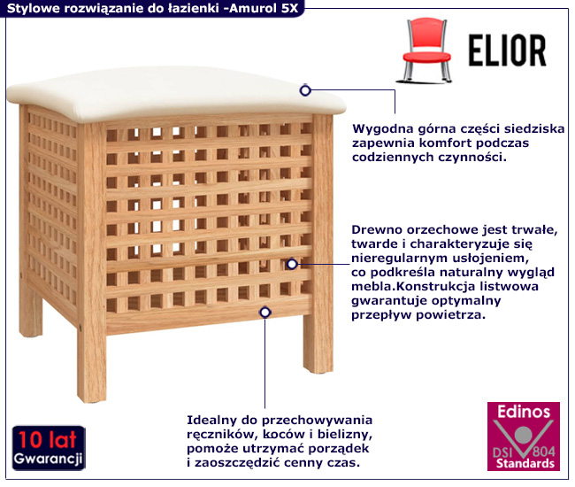 kwadratowy kosz na pranie Berton 5X