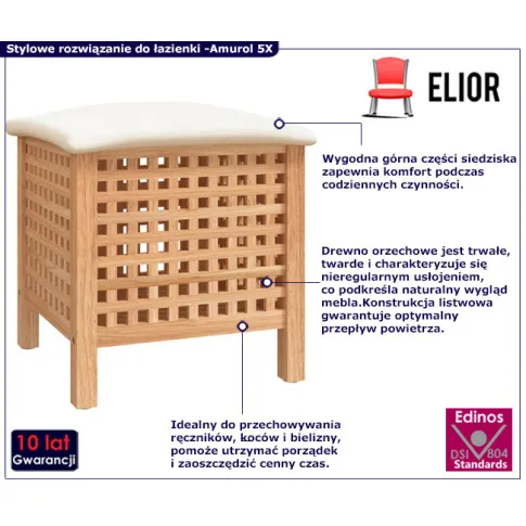 kosz na pranie z niskim siedziskeim Amurol 5X