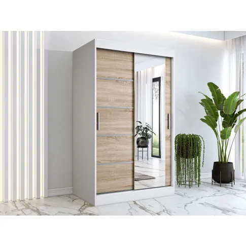 Zdjęcie dwudrzwiowa szafa przesuwna z lustrem 120 Marmos 3X | Edinos.pl