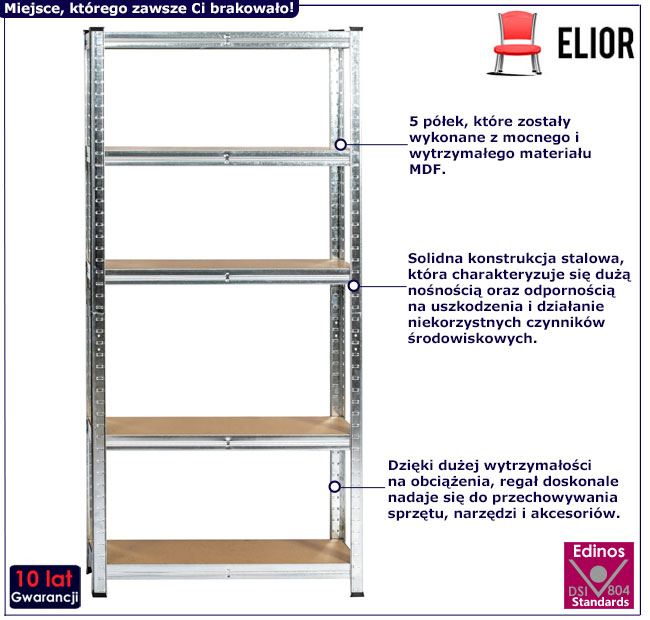 Srebrny regał Filove 3X